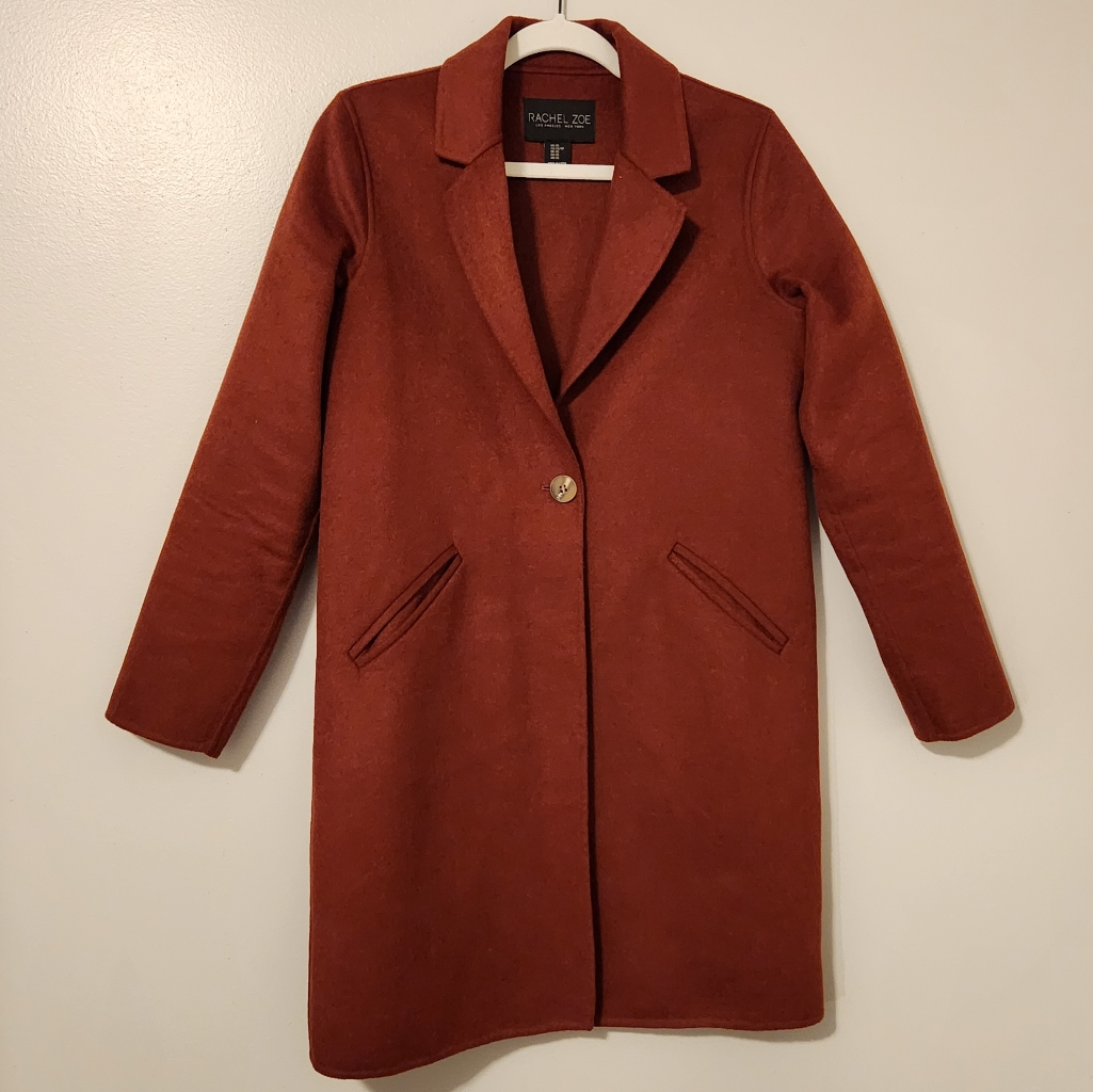 Rachel Zoe Blazer Coat In Rust Size Xs
